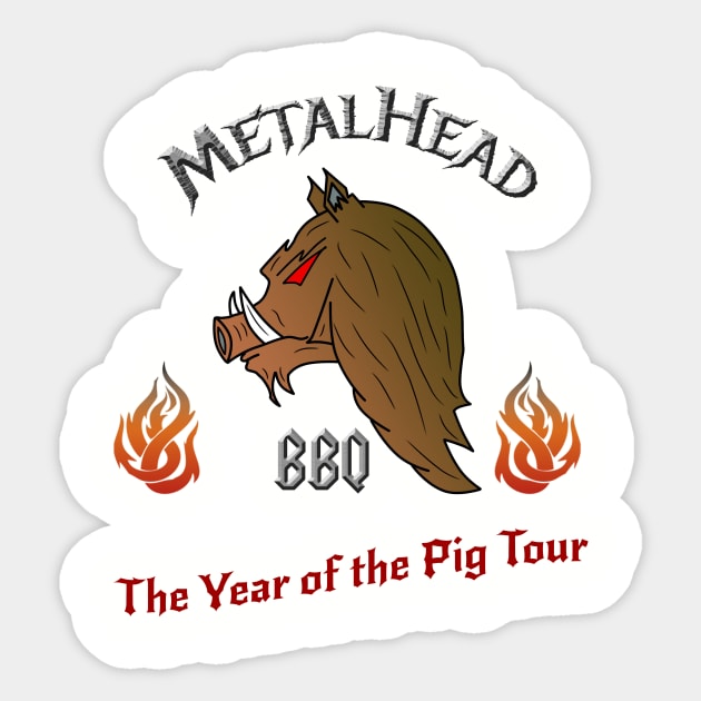 MetalHead BBQ Sticker by Wicked Mofo